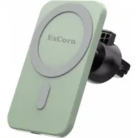 ExCorn MagSafe Autohouder/ lader Green/Groen - geschikt voor iPhone 15 – Draadloze oplader – Wireless Charging – Magnetisch – Auto/Car Holder