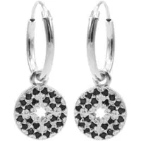 Karma oorring symbool zirkonia disc morning star zilver M2955B