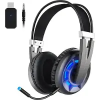 WINTORY Draadloze Gaming Headset - Noise Cancelling Headset - PS4/PC - Zwart