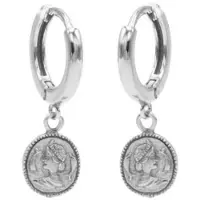 Karma hinged hoops symbool coin zilver M1967HIN