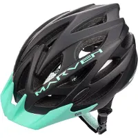Meteor Marven I fietshelm, geschikt voor heren, dames en kinderen. Mountainbike helm, geschikt voor scooters. Kleur: zwart/blauw. Maat: 52-56 cm