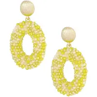 Yehwang Ovale discodip oorbel Yellow