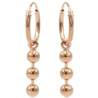 Karma Symbols oorbel Triple Chain Ball M2391 Rosé