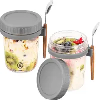 Equivera Overnight Oats Potjes - Muesli Beker - Mason Jar - Havermout - Set - Must have voor jouw ontbijt