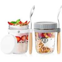 Equivera Overnight Oats Potjes - Muesli Beker - Mason Jar - Havermout - Set - Must have voor jouw ontbijt