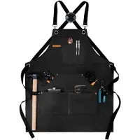BOTC Keukenschort - Schort - Unisex - BBQ Schort - Klus Schort - Multifunctioneel Schort - Werkschort - Zwart