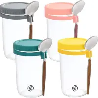 Equivera Overnight Oats Potjes - Muesli Beker - Mason Jar - Havermout - Set - Must have voor jouw ontbijt