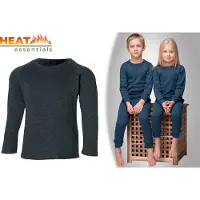 Heat Essentials - Thermokleding Kinderen - ThermoShirt - 152-164 - Antraciet Grijs - Thermo Ondergoed - Thermo Shirt Lange Mouwen