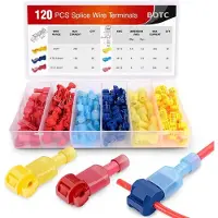 BOTC Draadconnectoren 120 Stuks – Quick Splice T-Tap Kabelverbinder – Soldeerloos & Zelfstrippend – Voor Auto & Elektronica