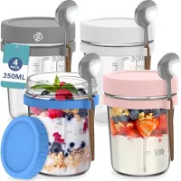 OEM Havermoutset voor je ontbijt - Mason jar set - 2 stuks - Glas - Set