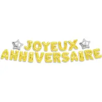 Autre - Joyeux Anniversaire goudkleurige letter ballon slinger