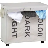 Equivera Wasmand 3 Vakken - Wassorteerder - Driedelige Wasmand - Organizer Kleding - Laundry Basket - Wasbox