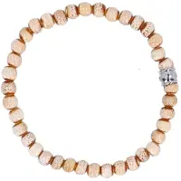 Manfield - Heren - Beige armband van keramische kralen - Maat 1