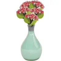 Chaks Kunstbloem Hortensia tak - 5x - roze - 35 cm - losse steel - Kunst zijdebloemen