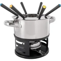 COSY&TRENDY Fondue set met 6 vorken - RVS - Ø 17cm