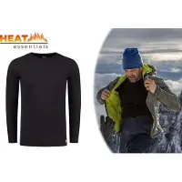 Heat Essentials - Thermo Ondergoed Heren - ThermoShirt Heren - Zwart - XXL - Thermokleding Heren - Thermo Shirt Heren Lange Mouw