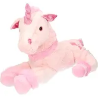 Inware Pluche eenhoorn knuffel - lichtroze - 62 cm - grote unicorn - Cadeau