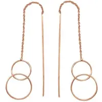 Karma oorbel pull through triple circle rosé M2576