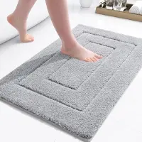 BOTC Badmat - Antislip - 80x50cm - Absorberende Badmat - Douchemat - Toiletmat - Grijs