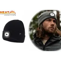 Heat Essentials - LED Muts Heren- One Size Unisex – Navy - Fleece Muts Dames – Beanie – Thermo Muts