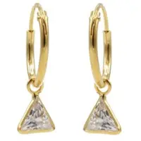 Karma Symbols oorbel zirconia triangle goud-M2203