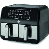 Equivera Dubbele Airfryer - Dubbele Mand - Dual Cook - Heteluchtfriteuse - Verschillende Programma's - Dual Zone - Mega