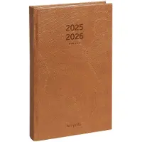 Brepols agenda 2026 - 16Maanden - DAG - LUCCA - Schoolagenda - 1 dag op 1 pagina - Stevige omslag - Dagoverzicht - Bruin - 13.3 x 20.8 cm - september 2025 tm december 2026