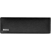 BOSS Etui van zwart generfd leer