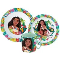 Vaiana Disney Lagoon serviesset, micro plastic set met mok 350 ml, servies set, , Kinderservies