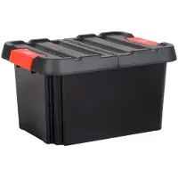 Eda Plastiques outdoor/tuin opberg box StockR - vocht- en vorstbestendig - zwart - 58 liter - 58 x 45 x 33 cm - kunststof