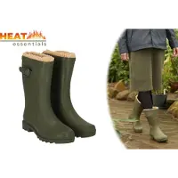 Heat Essentials Regenlaarzen Dames - Groen - Maat 42 - Gevoerde Regenlaarzen Dames - Korte Laarzen Dames - Enkellaarsjes Dames