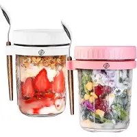 Equivera Overnight Oats Potjes - Muesli Beker - Mason Jar - Havermout - Set - Must have voor jouw ontbijt