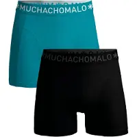 Muchachomalo Boxershort Men Solid Black/Blue (2-Pack) 25-L