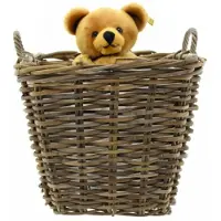 Van der leeden Rotan houtmand met hengsels 50x50xH45cm
