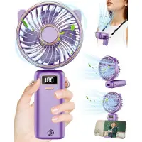 Equivera Handventilator - Mini Ventilator - Hand Ventilator - Hanventilator Oplaadbaar - Draabare Ventilator