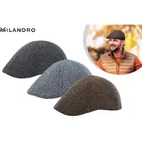 Milanoro Platte Pet in Grijs – Stijlvolle Wolmix voor de Koude Dagen – Tijdloos Visgraatmotief