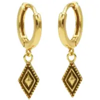 Karma hinged hoops symbool dots line diamond gold M2492HIN