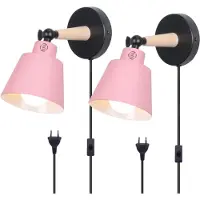 Equivera Wandlamp Binnen Met Snoer - Wandlamp - Muurlamp - Wandlamp Binnen Woonkamer - Wandlamp Kinderkamer - Wandlamp Met Snoer - Wandlamp Met Stekker