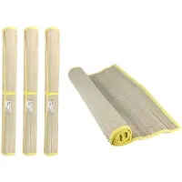 Benson Strandmat - 3x - riet - geel - 60 x 180 cm - zonmat / buitenmat