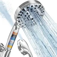 BOTC Douchekop met Hoge druk en Filter - Model: S016 - douchekop regendouche - 10 Sproeistanden - Waterbesparende - Zilver