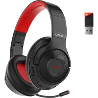 Kofire Woegel UG-01 draadloze gaming headset – over ear – in en uitplugbare micro – compatibel met elk apparaat – PS4,PS5 – zwart-rood