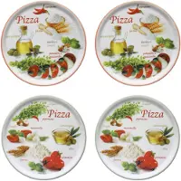 MamboCat Set van 4 pizzaborden Napoli Pizzafoods groen + rood 31cm