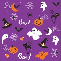 Daisy - Lunch servetten - Halloween graphics purple