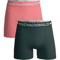 Muchachomalo Boxershort Men Solid Green/Pink (2-Pack) 25-XL