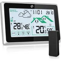 Equivera Weerstation Binnen en Buiten - Hygrometer - Thermometer - Digitaal voor Binnen en Buiten - Luchtvochtigheidsmeter - Geavanceerde Versie