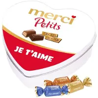 Merci Petits geschenkdoos hartje "Je t'aime" - 7 smaken - chocoladecadeau - Valentijnscadeau - giftbox - 115g