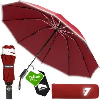 Nohrd Stormparaplu - Bordeaux Rood - Paraplu Opvouwbaar - Stormbestendig 108 km/h - Stormparaplu's - Automatisch In- en Uitklapbaar - Reflecterend - Paraplu's - Incl. Beschermhoes