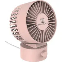 Northwall Mini USB Ventilator - Tafelventilator Roze - Stille Mini Fan - Retro Bureau Ventilator - Klein, Stil en Geruisloos - Dual Motoren - Kantelbaar - 2 Snelheden