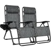VAIVE Luxe Tuinstoelen Duoset - Verstelbare Tuinstoel en Ligstoel - 30°-90° Verstelbaar - Tuin - Metaal - Zwart