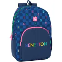 Safta Benetton Damero 19.30l 27x33x10 Cm Backpack Blauw Kinderen